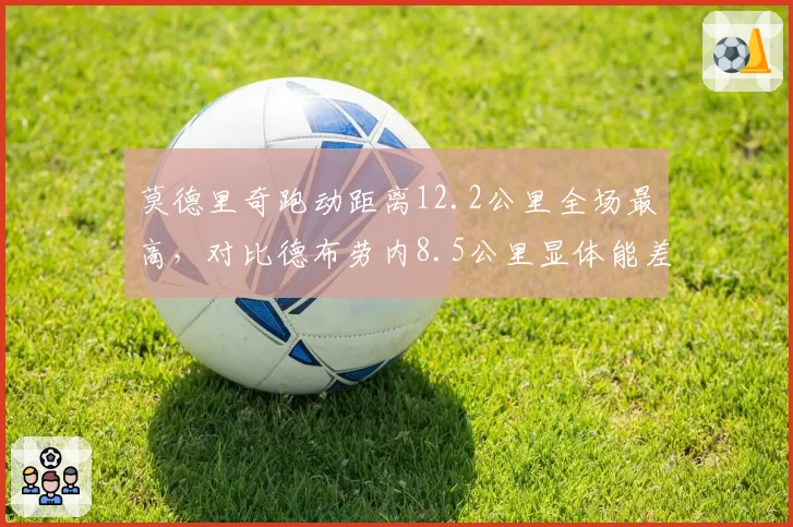 莫德里奇跑动距离12.2公里全场最高，对比德布劳内8.5公里显体能差距